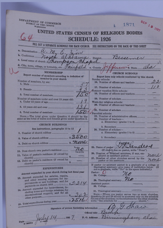 Scan of African Methodist Episcopal Zion Church: 1871