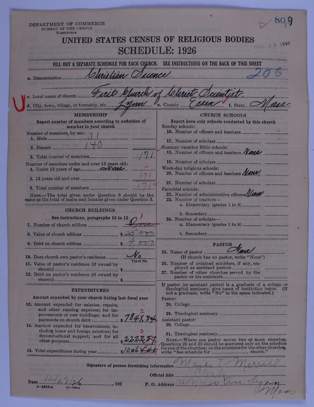 Scan of Church of Christ, Scientist: 809