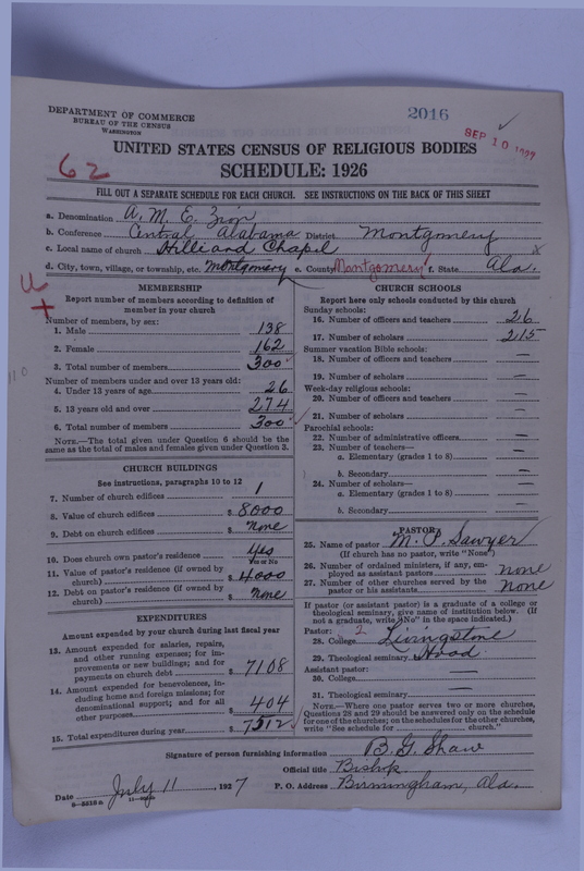 Scan of African Methodist Episcopal Zion Church: 2016