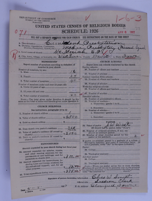 Scan of Cumberland Presbyterian Church: 73