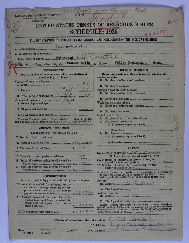 Scan of Federated Churches: 258
