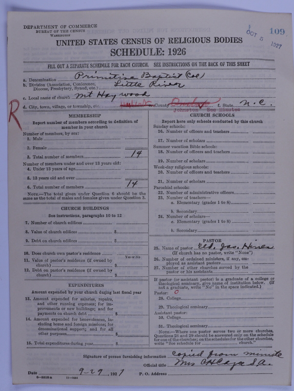 Scan of Colored Primitive Baptists: 109