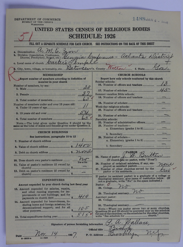 Scan of African Methodist Episcopal Zion Church: 1488