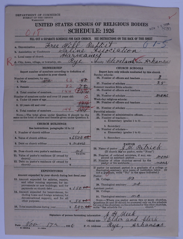 Scan of Free Will Baptists: 820