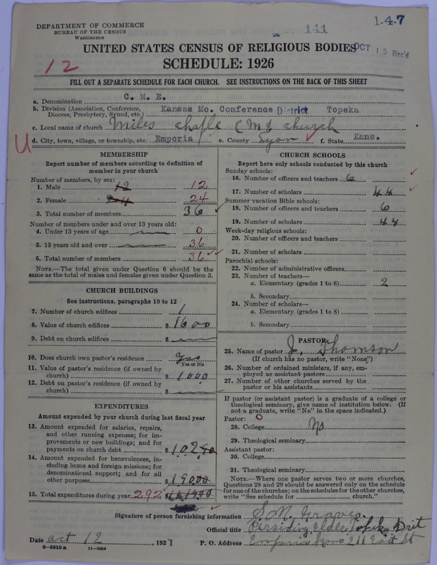 Scan of Colored Methodist Episcopal Church: 141