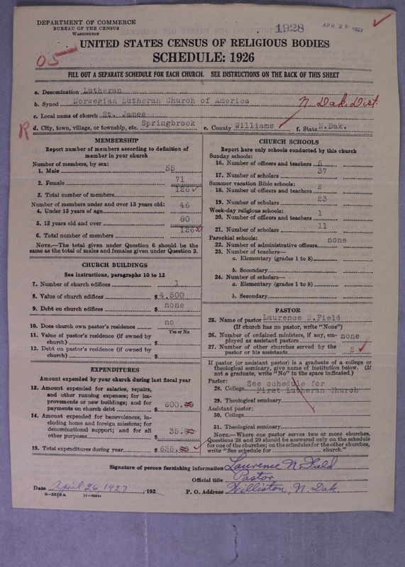 Scan of Norwegian Lutheran Church of America: 1928