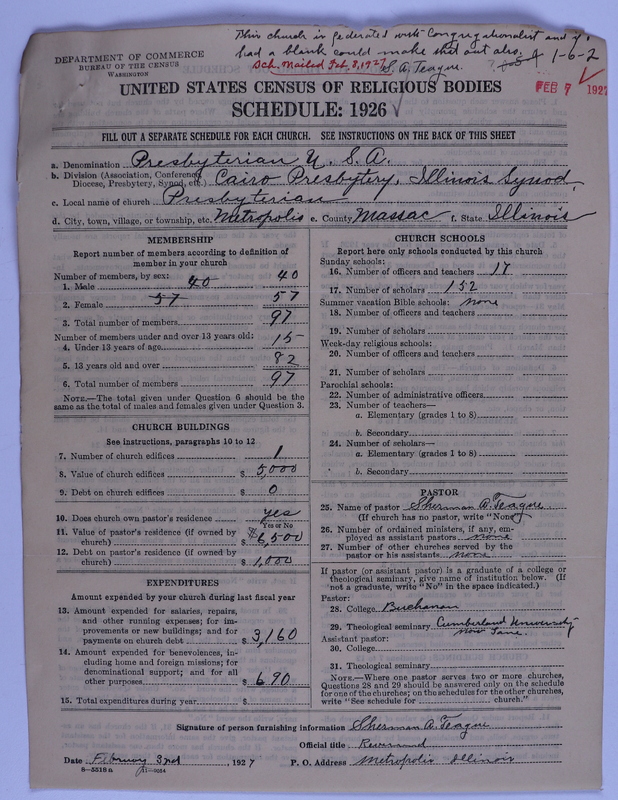 Scan of Federated Churches:
