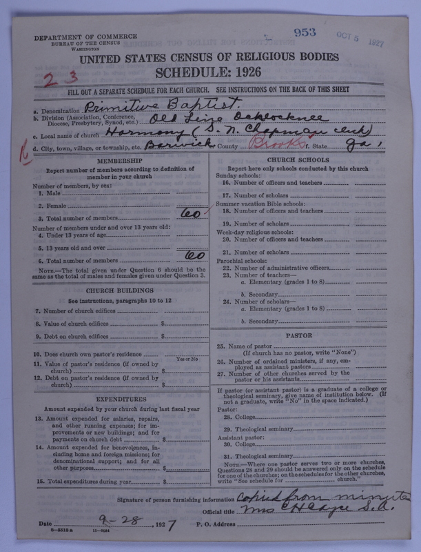 Scan of Primitive Baptists: 953