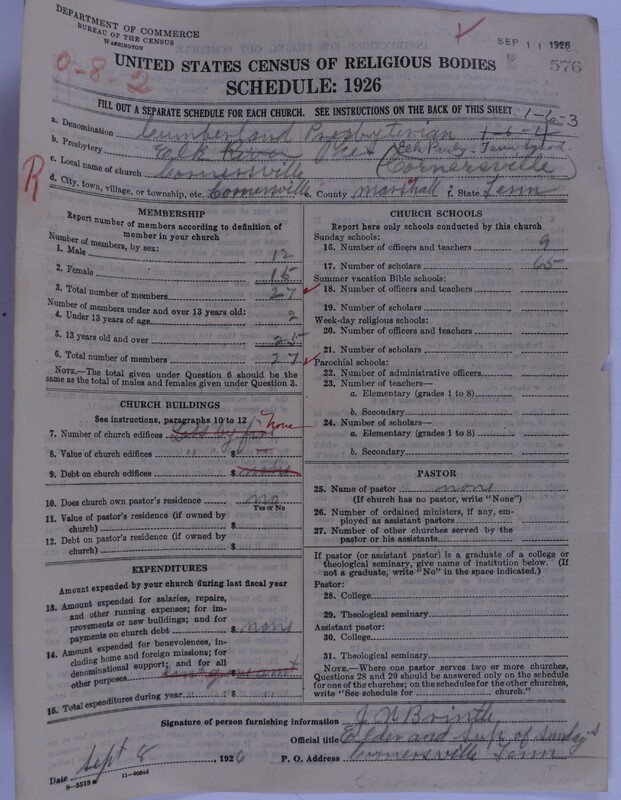 Scan of Cumberland Presbyterian Church: 576