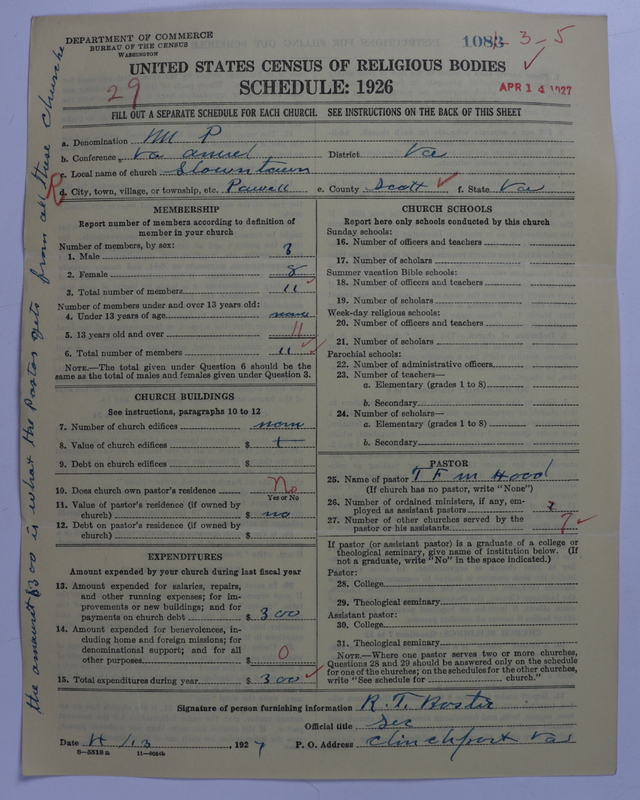 Scan of Methodist Protestant Church: 1083