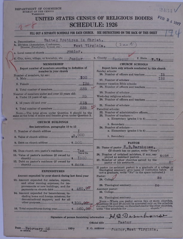 Scan of Church of the United Brethren in Christ: 2434