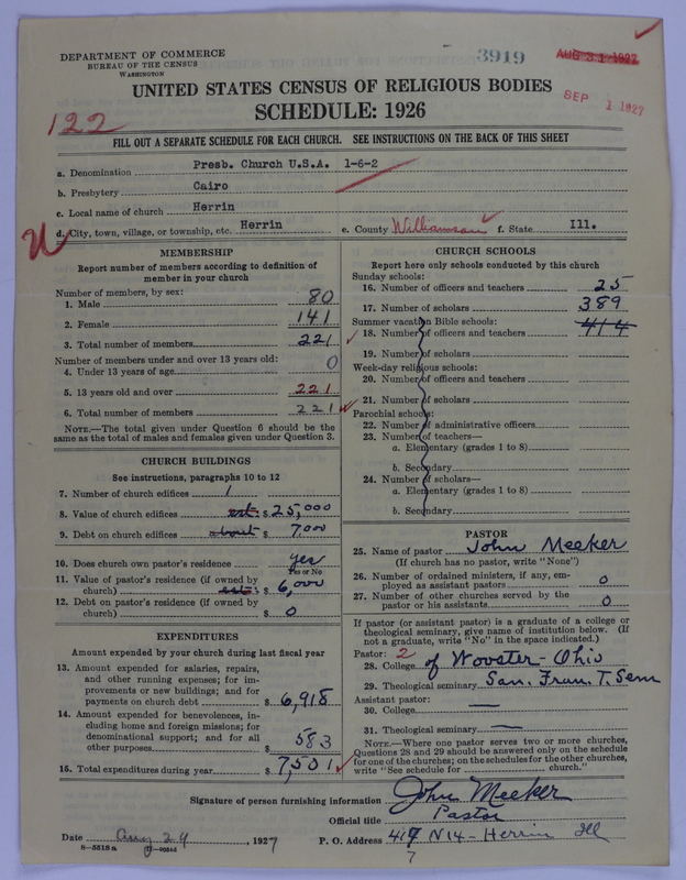 Scan of Presbyterian Church in the United States of America: 3919