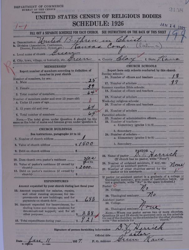 Scan of Church of the United Brethren in Christ: 2158