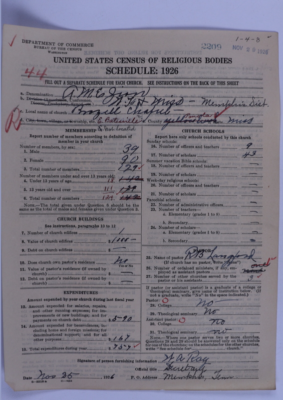 Scan of African Methodist Episcopal Zion Church: 2209
