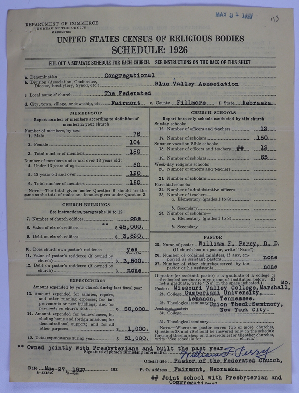 Scan of Federated Churches: 113