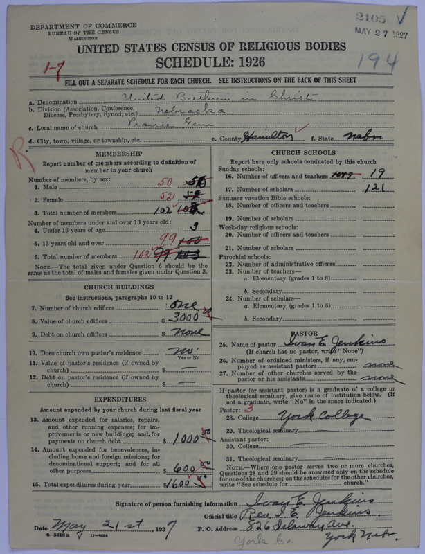 Scan of Church of the United Brethren in Christ: 2105