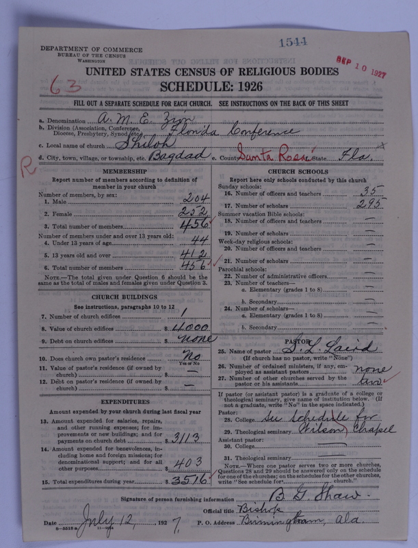 Scan of African Methodist Episcopal Zion Church: 1544