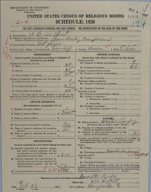 Scan of Church of the United Brethren in Christ: 1064
