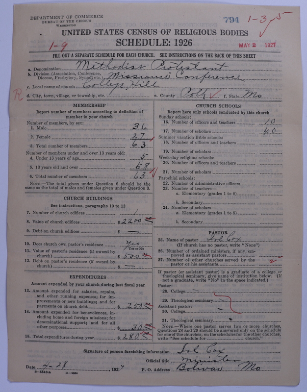 Scan of Methodist Protestant Church: 794