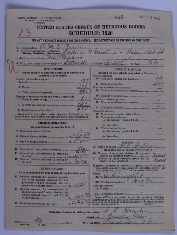 Scan of African Methodist Episcopal Zion Church: 816