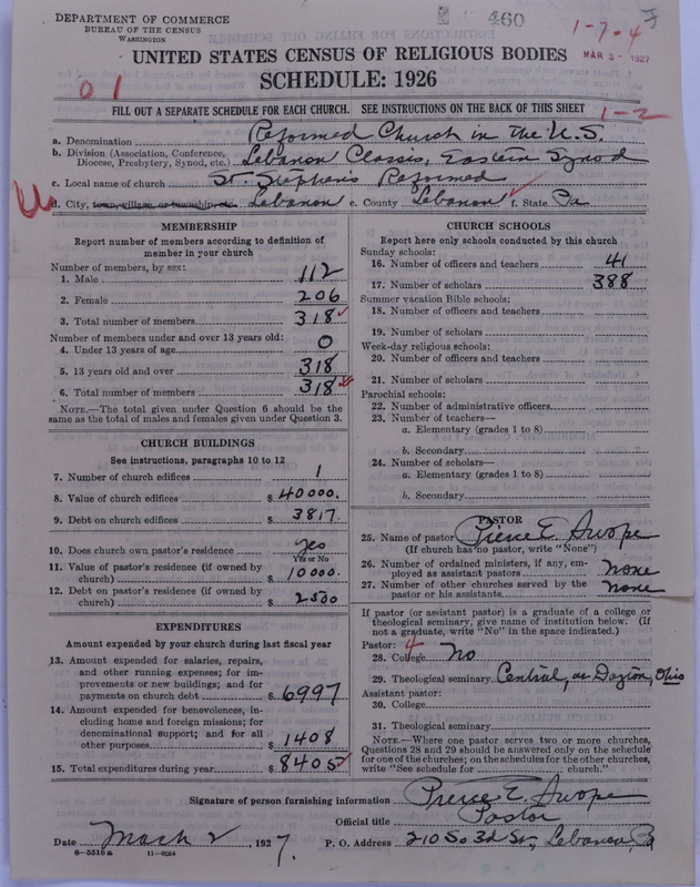 Scan of Reformed Church in the United States: 460