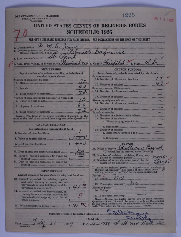 Scan of African Methodist Episcopal Zion Church: 1295