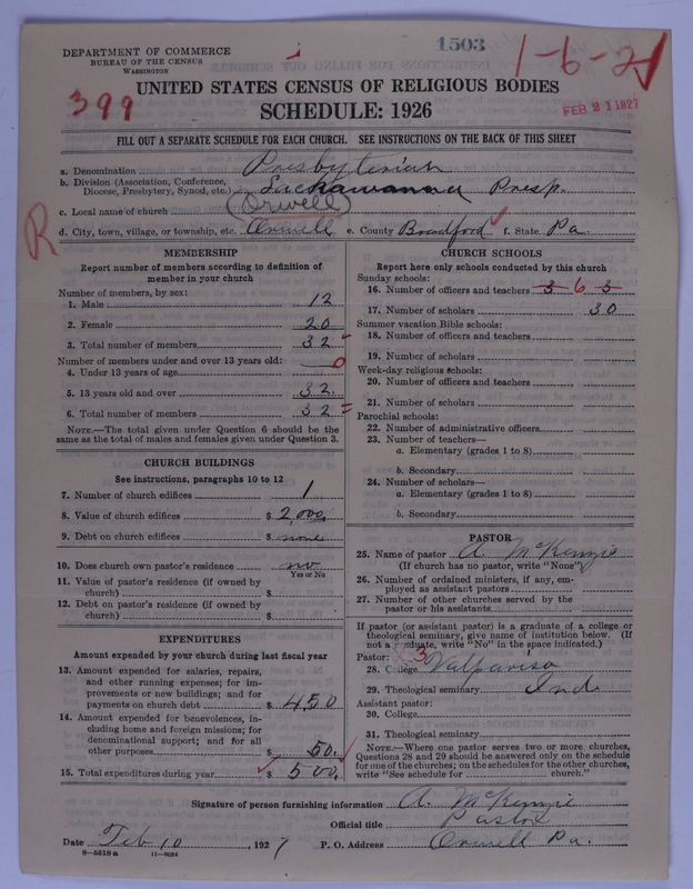 Scan of Presbyterian Church in the United States of America: 1503