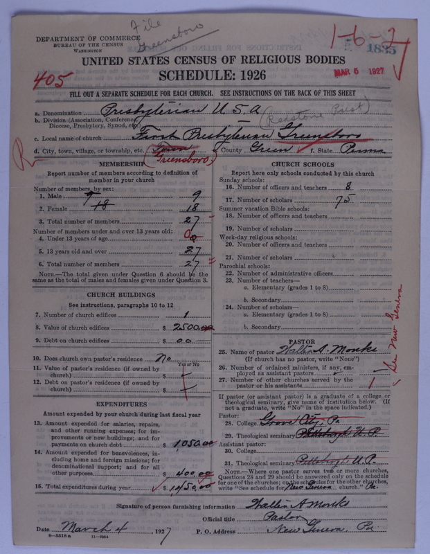 Scan of Presbyterian Church in the United States of America: 1835