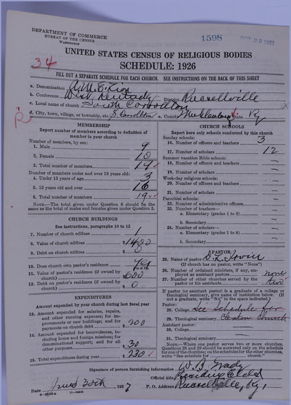 Scan of African Methodist Episcopal Zion Church: 1598