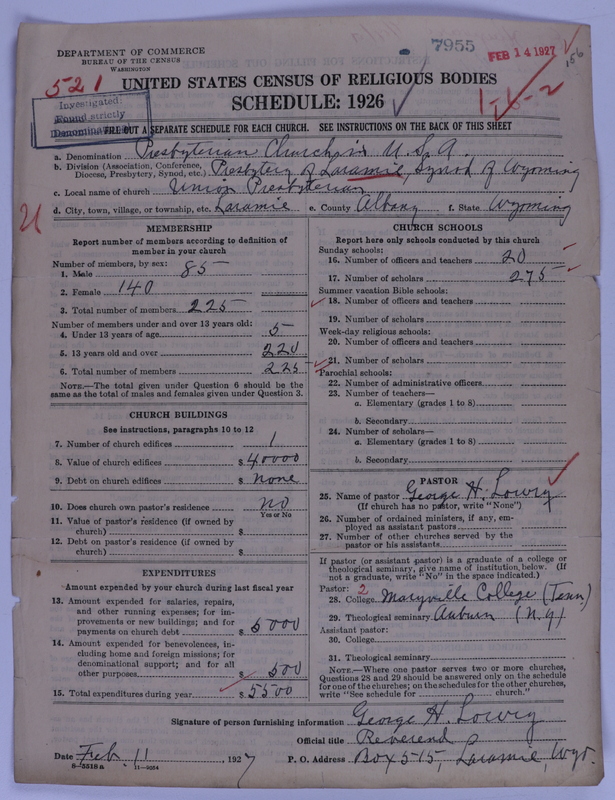 Scan of Presbyterian Church in the United States of America: 7955