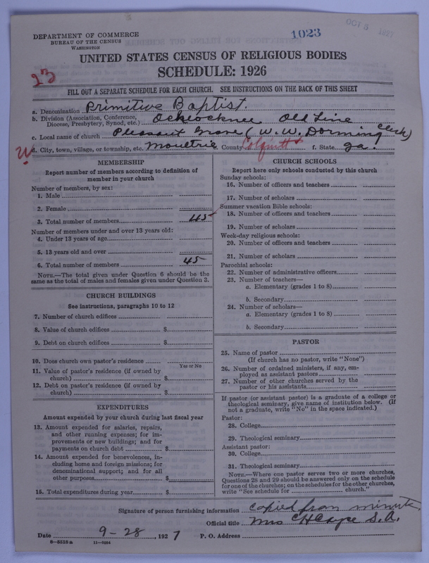 Scan of Primitive Baptists: 1023