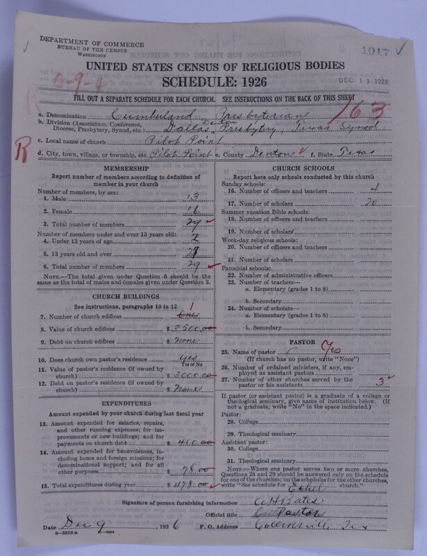Scan of Cumberland Presbyterian Church: 1017