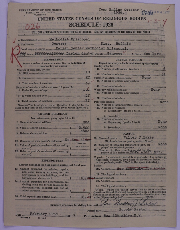 Scan of Methodist Episcopal Church: 1736