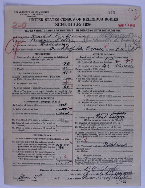 Scan of United Presbyterian Church of North America: 219