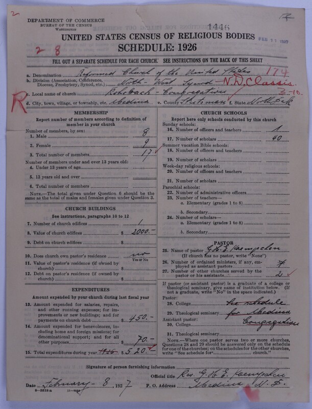 Scan of Reformed Church in the United States: 1446