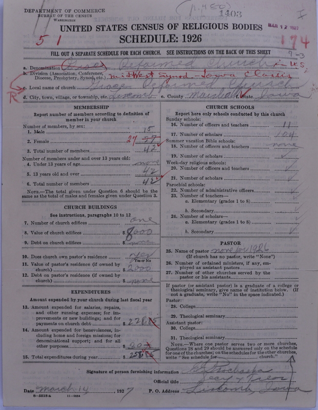 Scan of Reformed Church in the United States: 1403