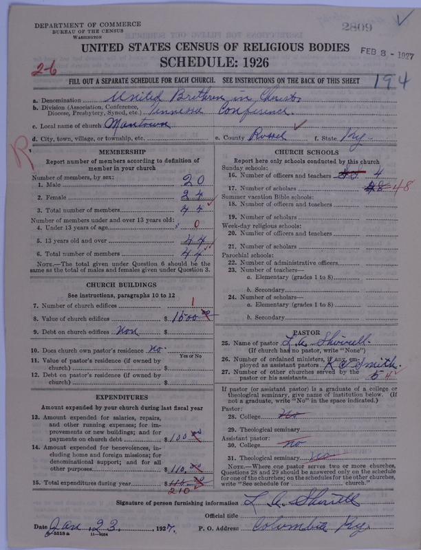 Scan of Church of the United Brethren in Christ: 2809