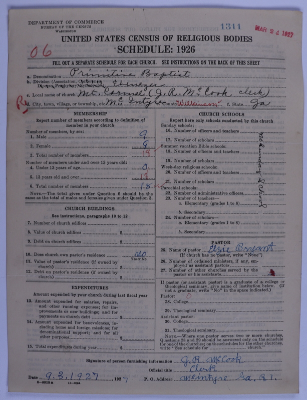 Scan of Primitive Baptists: 1311
