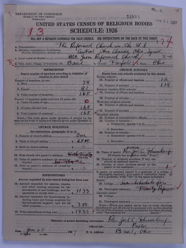 Scan of Reformed Church in the United States: 1005