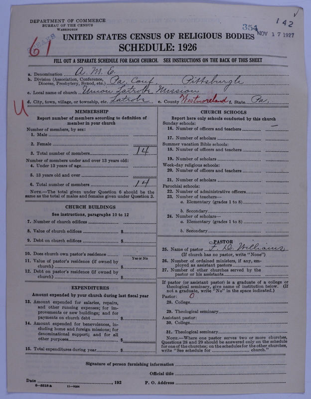 Scan of African Methodist Episcopal Church: 354