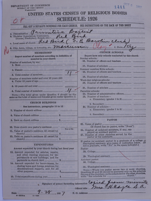 Scan of Primitive Baptists: 1411