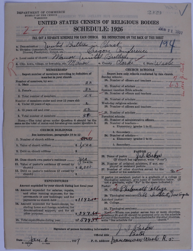 Scan of Church of the United Brethren in Christ: 2929