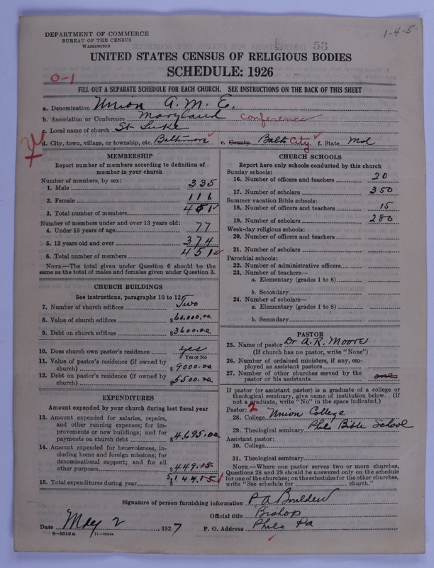 Scan of Union American Methodist Episcopal Church: 53