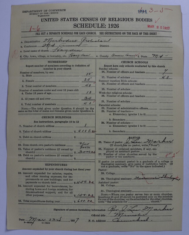 Scan of Methodist Protestant Church: 991