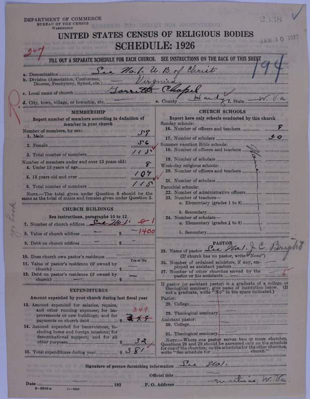 Scan of Church of the United Brethren in Christ: 2538