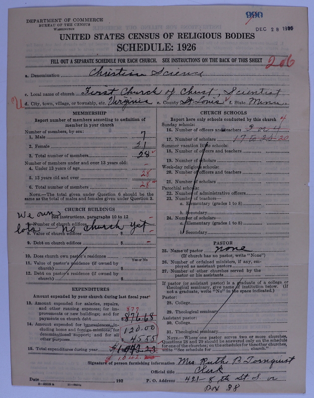 Scan of Church of Christ, Scientist: 990