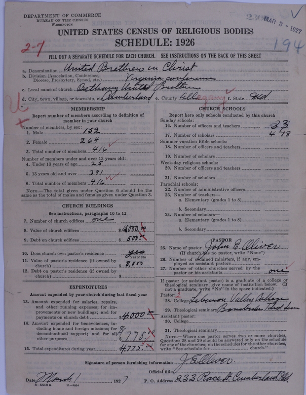 Scan of Church of the United Brethren in Christ: 2300