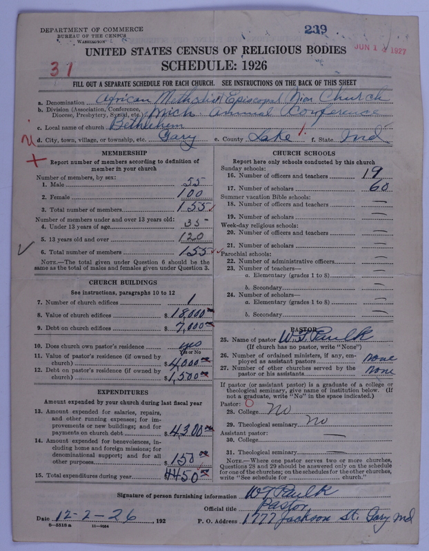 Scan of African Methodist Episcopal Zion Church: 239