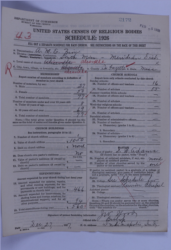 Scan of African Methodist Episcopal Zion Church: 2172