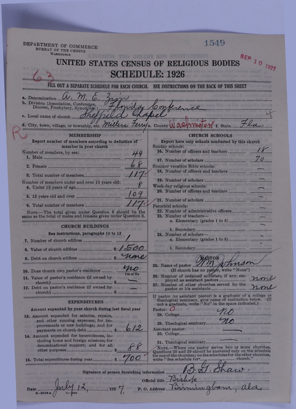 Scan of African Methodist Episcopal Zion Church: 1549